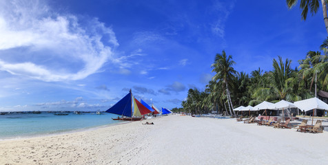 Weißer Strand der Insel Boracay Philippinen