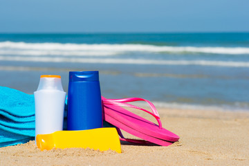 sun screen on the beach