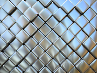 Abstract pattern of  rhombus metal pieces