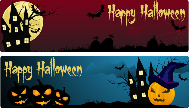 Two halloween banners
