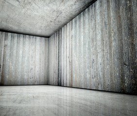 3d corner of old grunge concrete interior