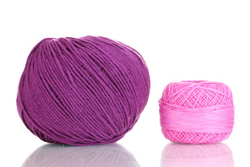 Knitting yarn isolated on white