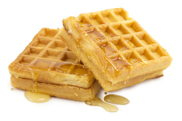 waffle, honey