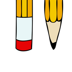 Pencil and eraser