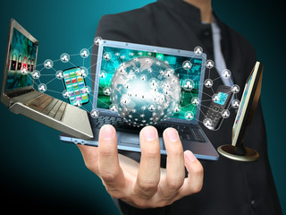 Man holding social network