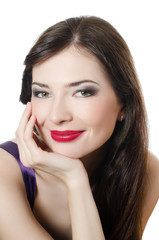 Fototapeta premium Portrait of the beautiful elegant girl with an evening make-up
