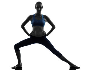 Fototapeta na wymiar woman exercising stretching yoga
