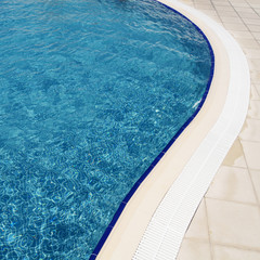 Swimming pool at hotel close up