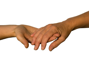 Eine Hand stützt sich auf eine andere