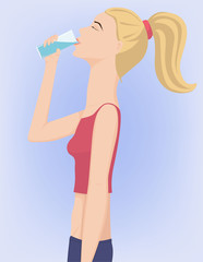 girl drinks water