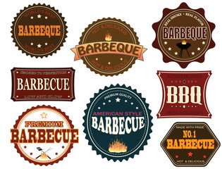 Set of barbeque labels