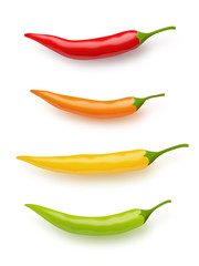 Piments vectoriels sur fond blanc 1