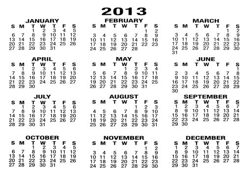 A 2013 calendar