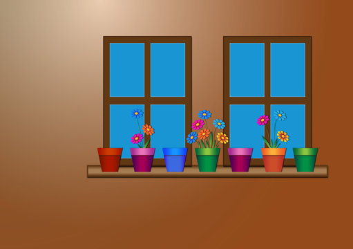 windows with flowers do
