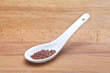 Rice on a chinese spoon