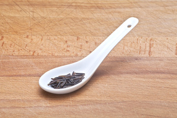 Rice on a chinese spoon