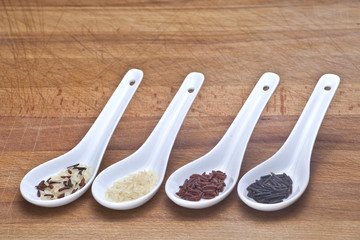 Three types of rice