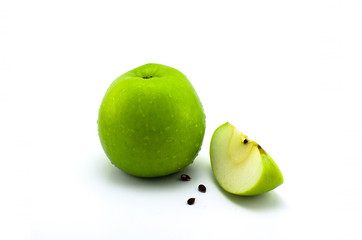Green apples isolated on white