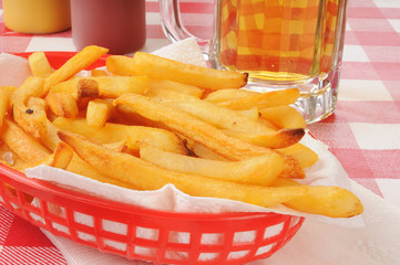 French fries and beer