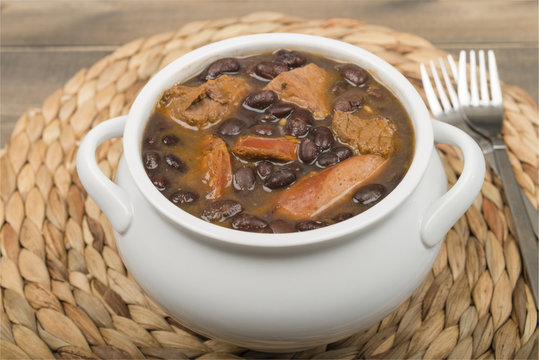Feijoada - Brazilian beef, sausage, pork and black bean stew