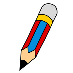 Cartoon pencil hand writing. vector