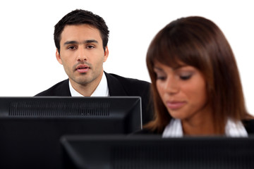 office worker at his desk