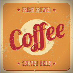 Plaque en métal vintage - Fresh Brewed Coffee