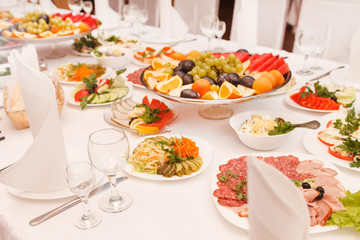 food at a wedding party