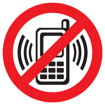 vector no cell phone sign