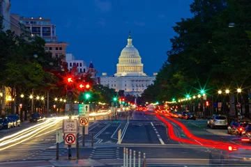 Foto op Plexiglas U.S. Capitol, USA, Washington DC, Pennsylvania Avenue © samantoniophoto