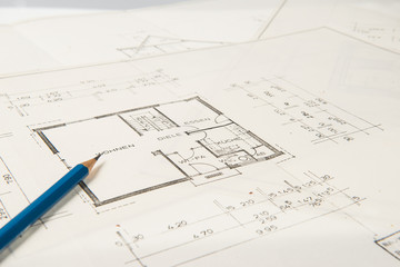 Bauplan eines Einfamilienhauses