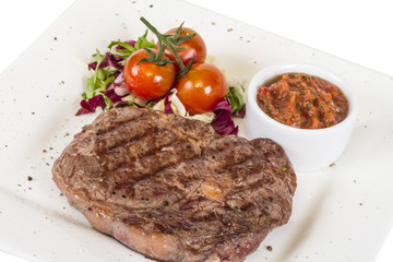Grilled Beef Steak Isolated On a White Background