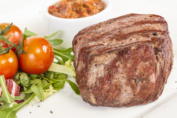 Grilled Beef Steak Isolated On a White Background