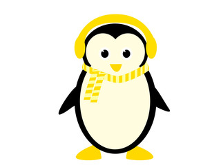 Obraz premium cute penguin vith scarf