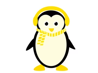 Poster cute penguin vith scarf © maya