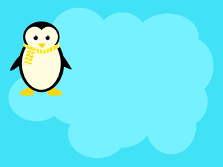 cute penguin illustration with place for text