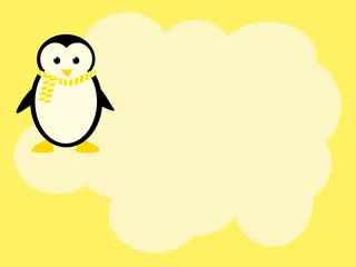 cute penguin illustration with place for text