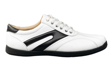 Men leather shoes  with black and white color in casual style