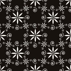 Black and white seamless ornamental pattern