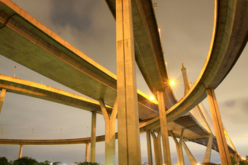 Concrete highway overpass
