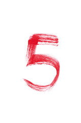 Red watercolor number