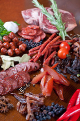 meat and sausages