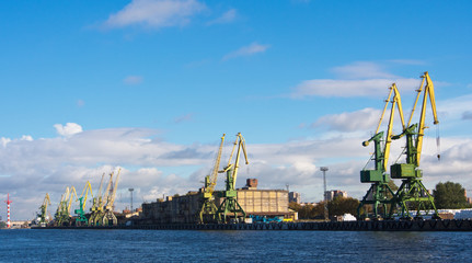 cranes in the port