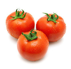 Tomatoes covered with rain drops