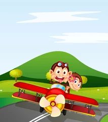 Photo sur Plexiglas Avion, ballon singe et avion