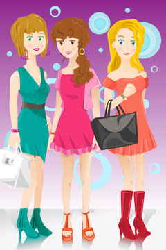 Three fashion girls