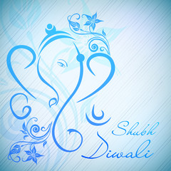 Creative illustration of Hindu Lord Ganesha on colorful backgrou