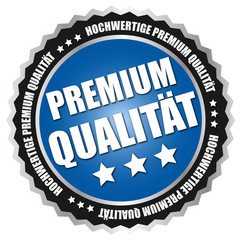 Button "Premium Qualität" Blau/Schwarz/Silber