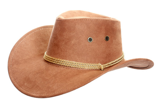 Cowboy hat on a white background.