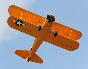 Yellow biplane.